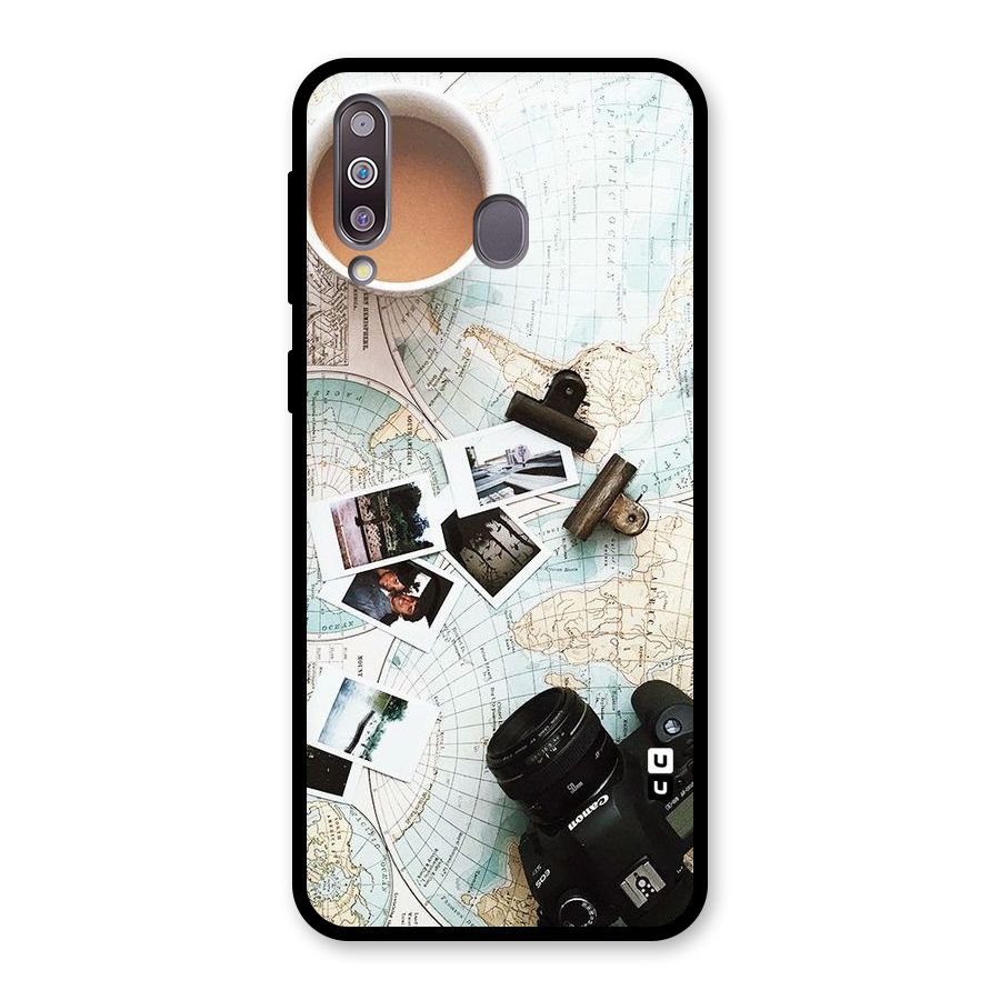 Post Stamps Travel Glass Back Case for Galaxy M30