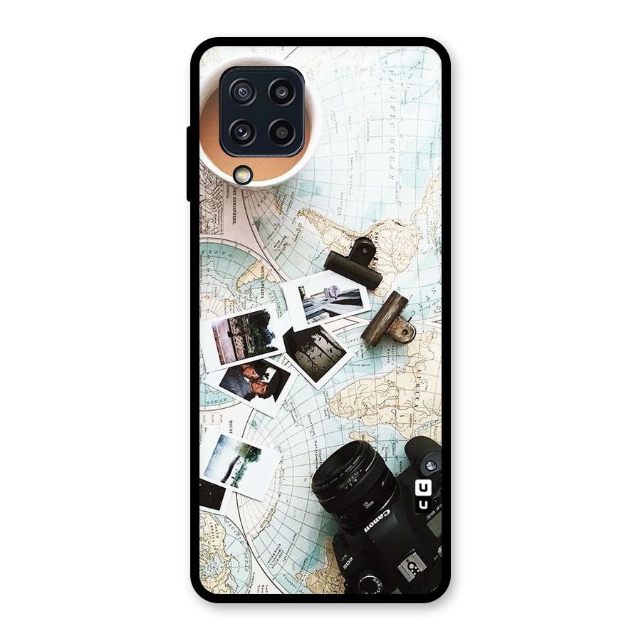 Post Stamps Travel Glass Back Case for Galaxy M32