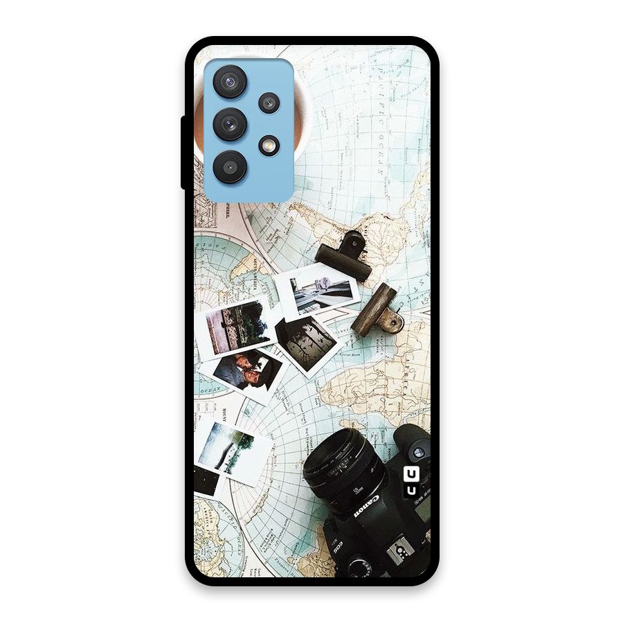 Post Stamps Travel Glass Back Case for Galaxy M32 5G
