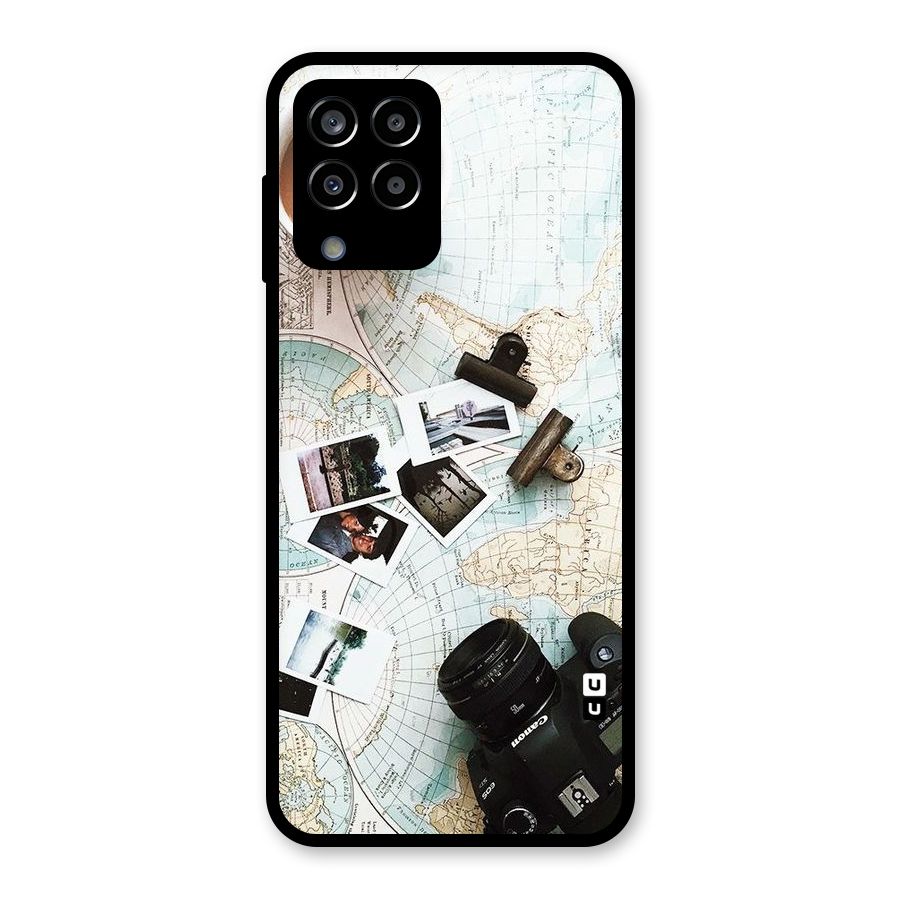 Post Stamps Travel Glass Back Case for Galaxy M33