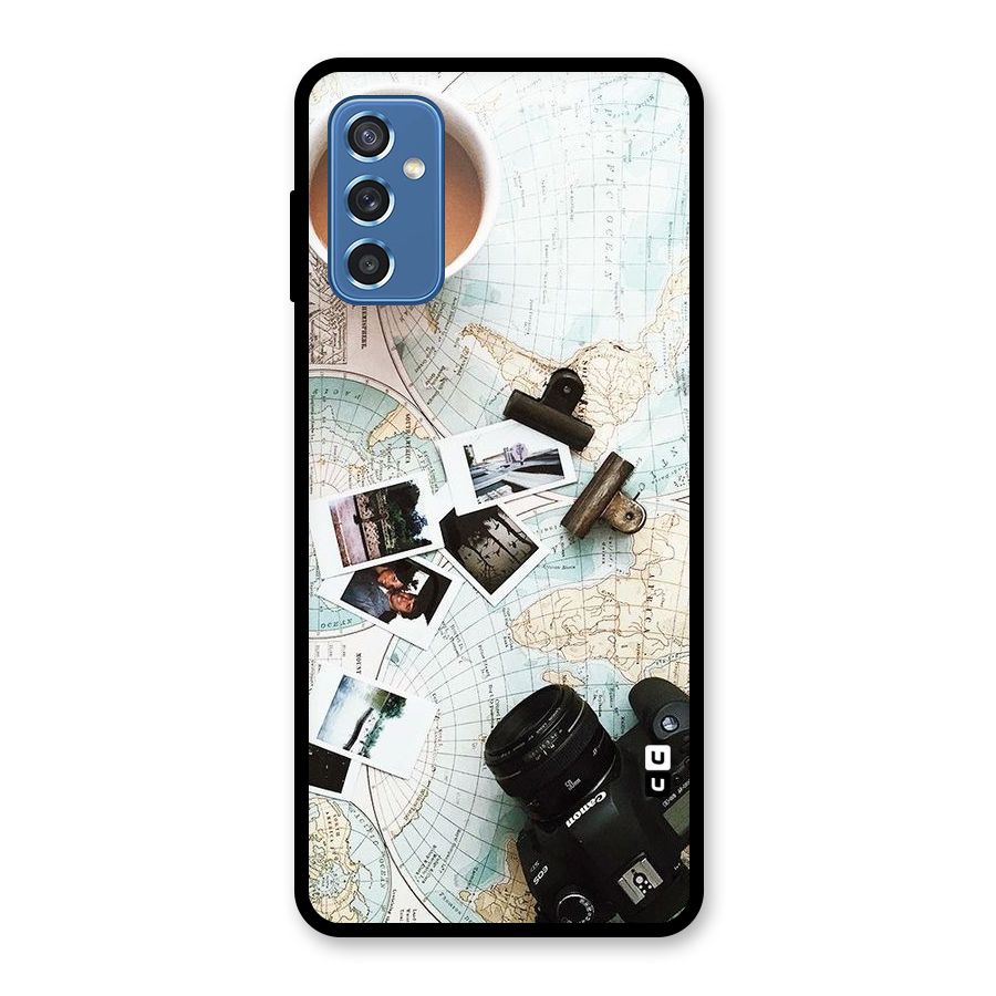Post Stamps Travel Glass Back Case for Galaxy M52 5G