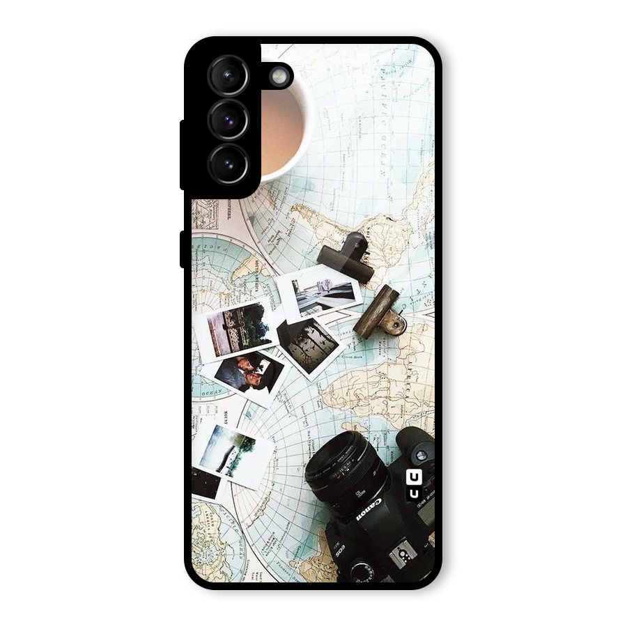 Post Stamps Travel Glass Back Case for Galaxy S21 Plus