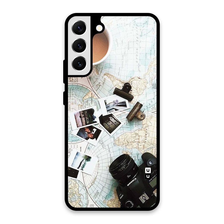 Post Stamps Travel Glass Back Case for Galaxy S22 Plus 5G