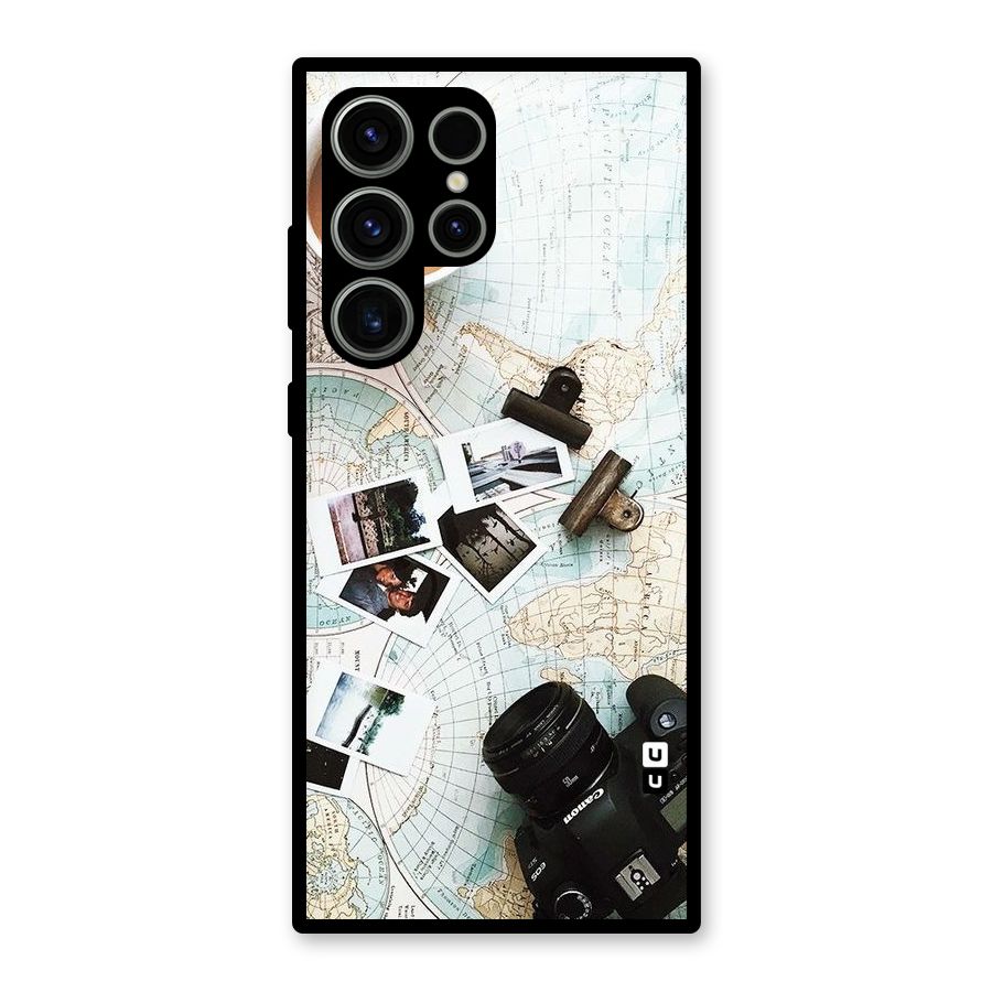 Post Stamps Travel Glass Back Case for Galaxy S23 Ultra
