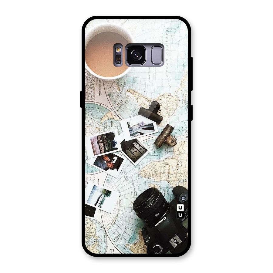 Post Stamps Travel Glass Back Case for Galaxy S8