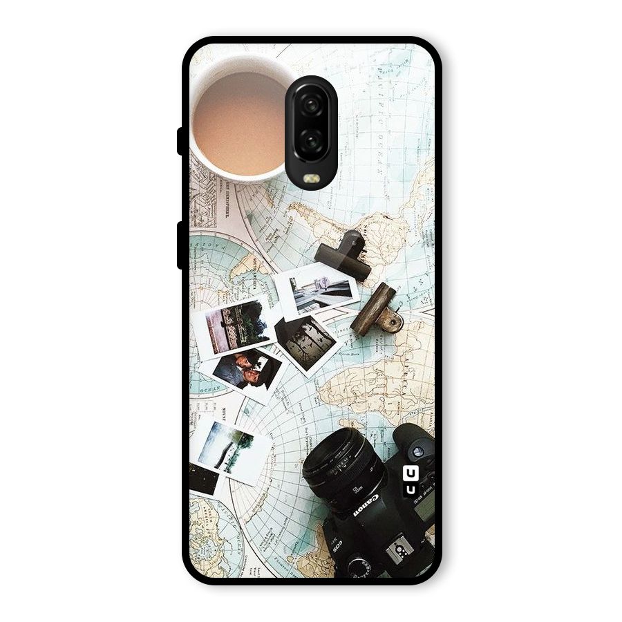 Post Stamps Travel Glass Back Case for OnePlus 6T