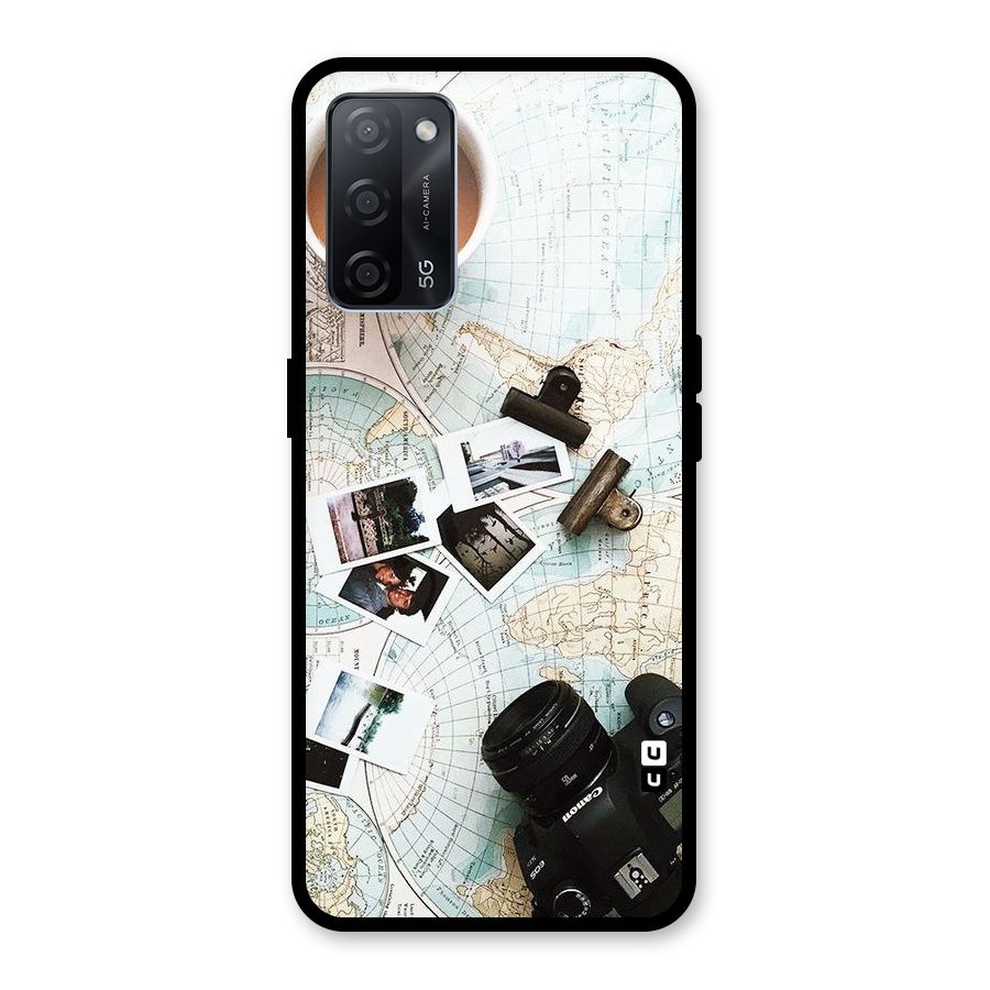 Post Stamps Travel Glass Back Case for Oppo A53s 5G