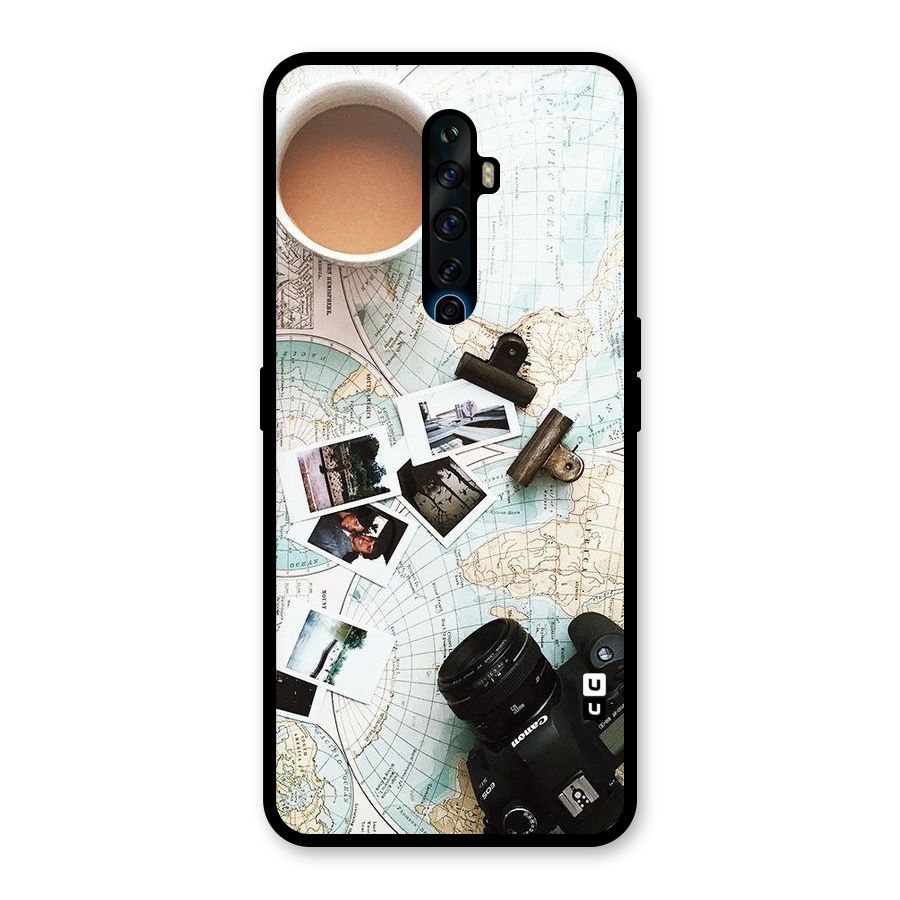 Post Stamps Travel Glass Back Case for Oppo Reno2 F