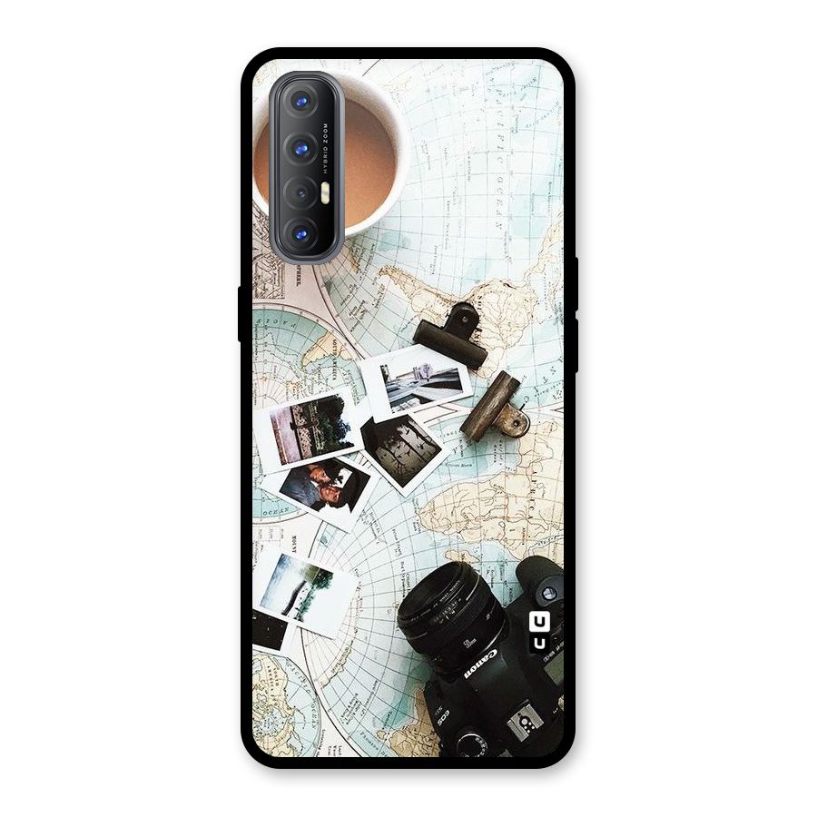 Post Stamps Travel Glass Back Case for Oppo Reno3 Pro