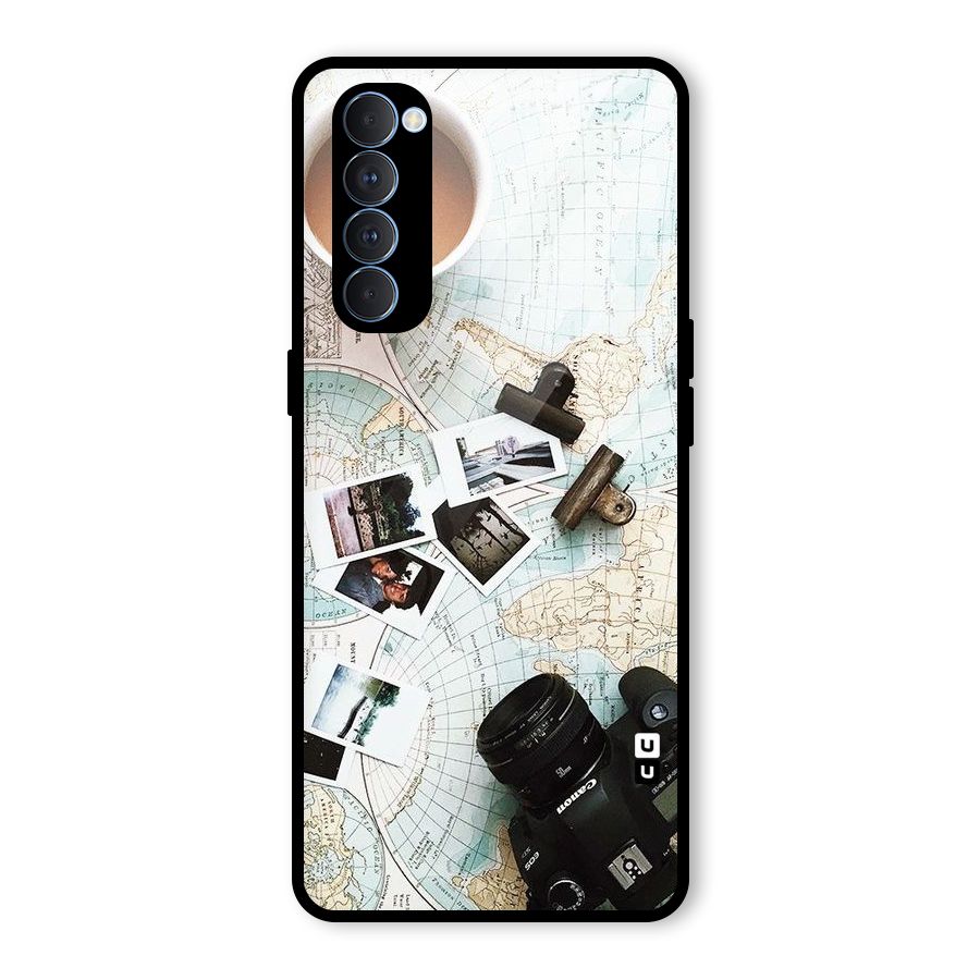 Post Stamps Travel Glass Back Case for Oppo Reno4 Pro