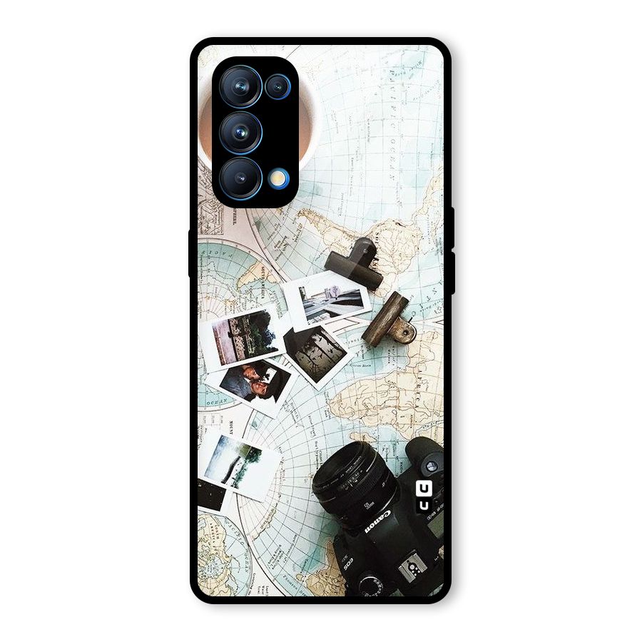 Post Stamps Travel Glass Back Case for Oppo Reno5 Pro 5G