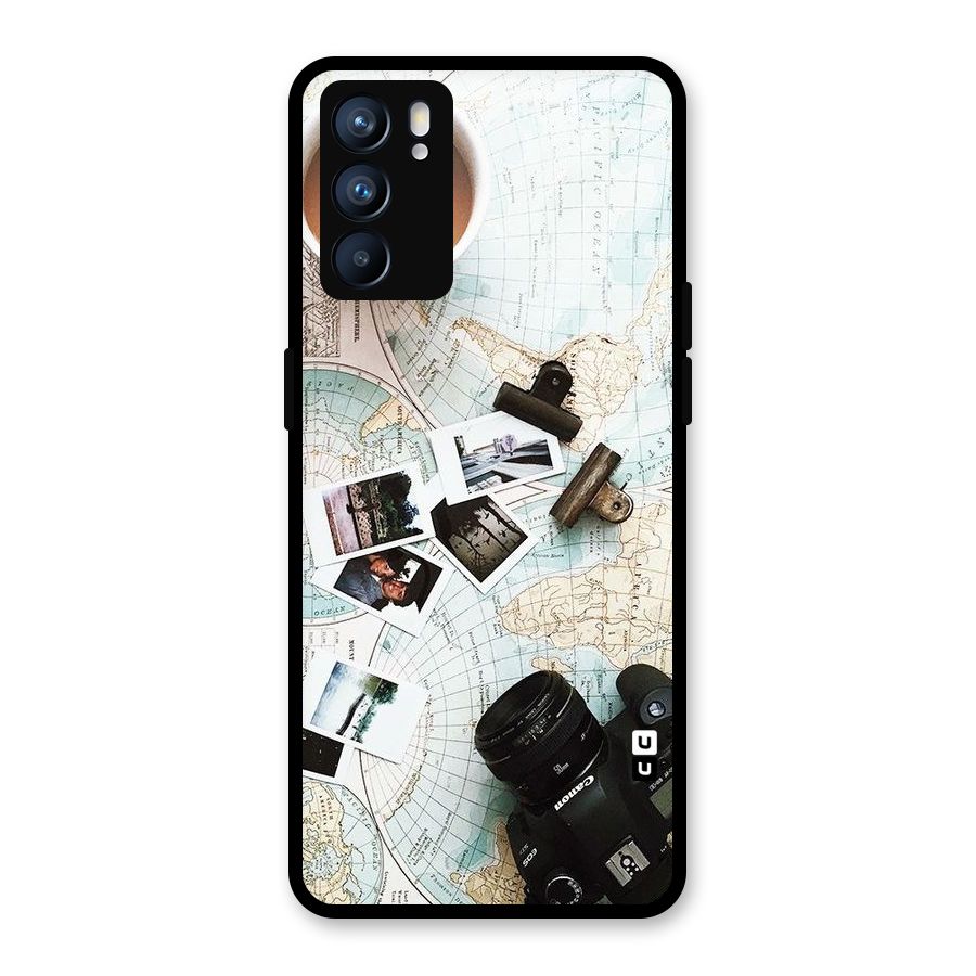 Post Stamps Travel Glass Back Case for Oppo Reno6 5G