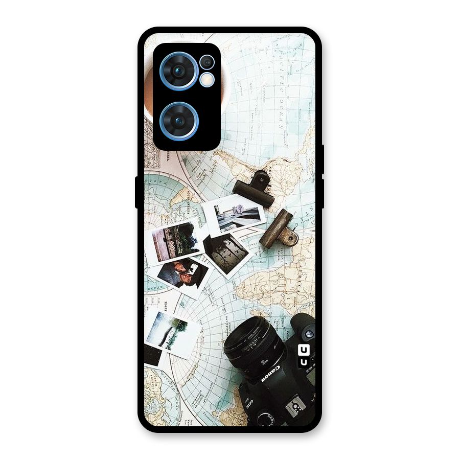 Post Stamps Travel Glass Back Case for Oppo Reno7 5G
