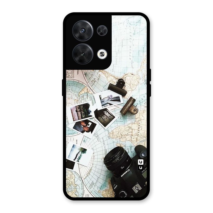 Post Stamps Travel Glass Back Case for Oppo Reno8 5G