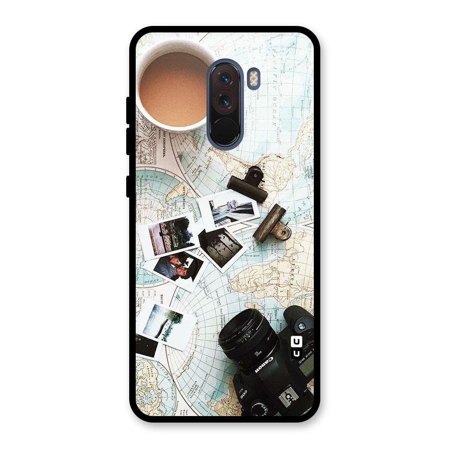 Post Stamps Travel Glass Back Case for Poco F1