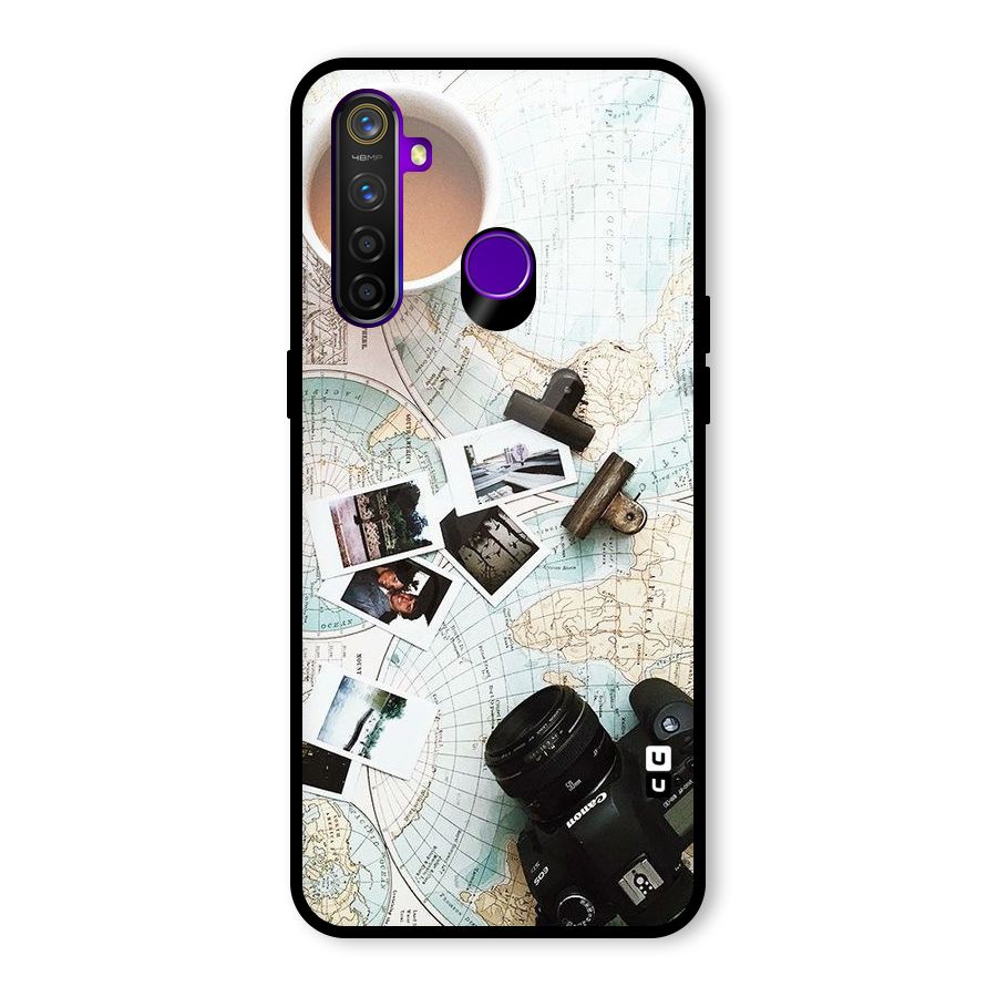 Post Stamps Travel Glass Back Case for Realme 5 Pro