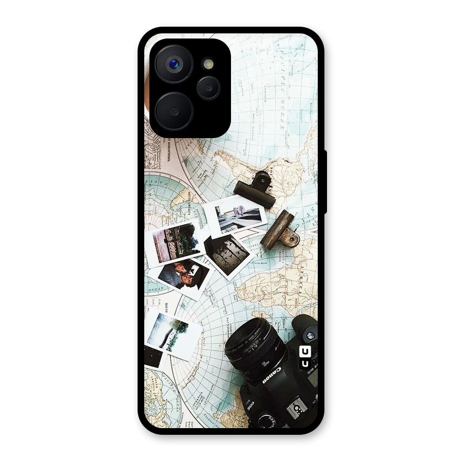 Post Stamps Travel Glass Back Case for Realme 9i 5G