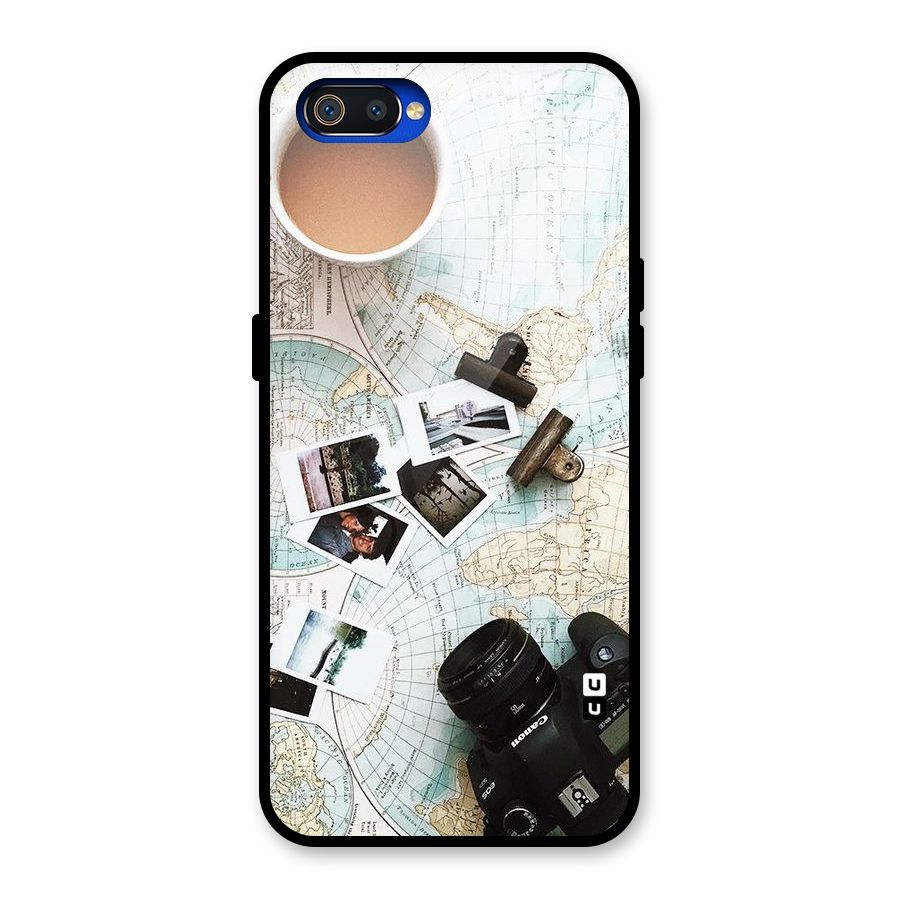Post Stamps Travel Glass Back Case for Realme C2