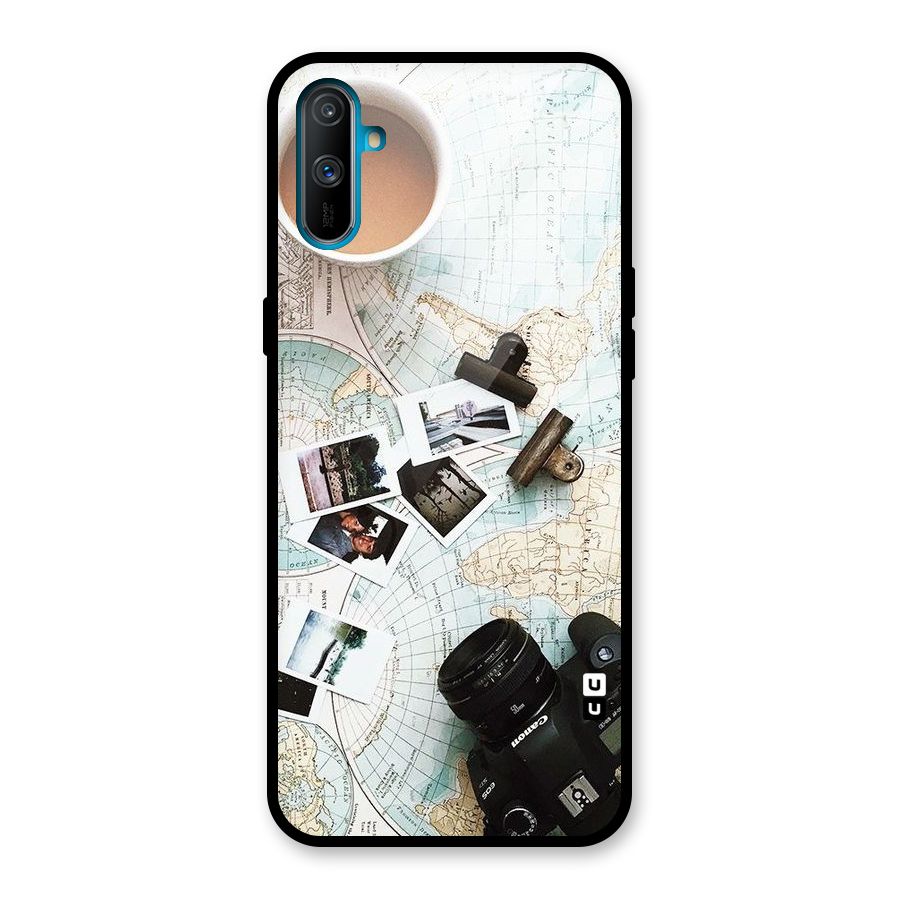 Post Stamps Travel Glass Back Case for Realme C3