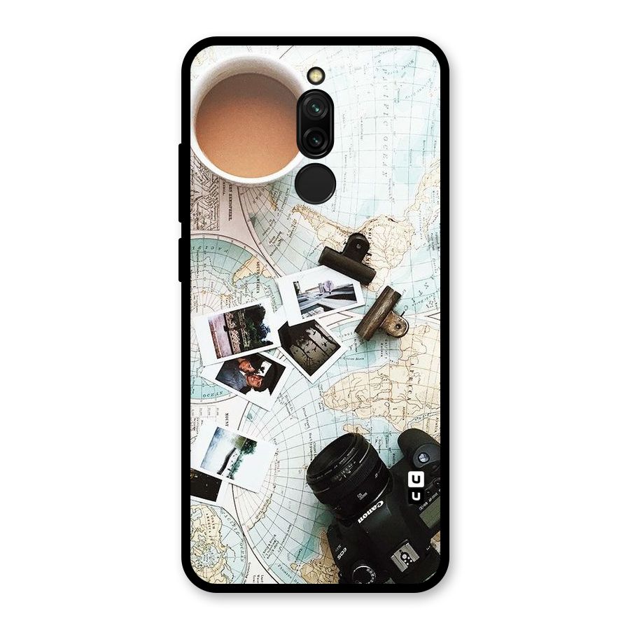Post Stamps Travel Glass Back Case for Redmi 8