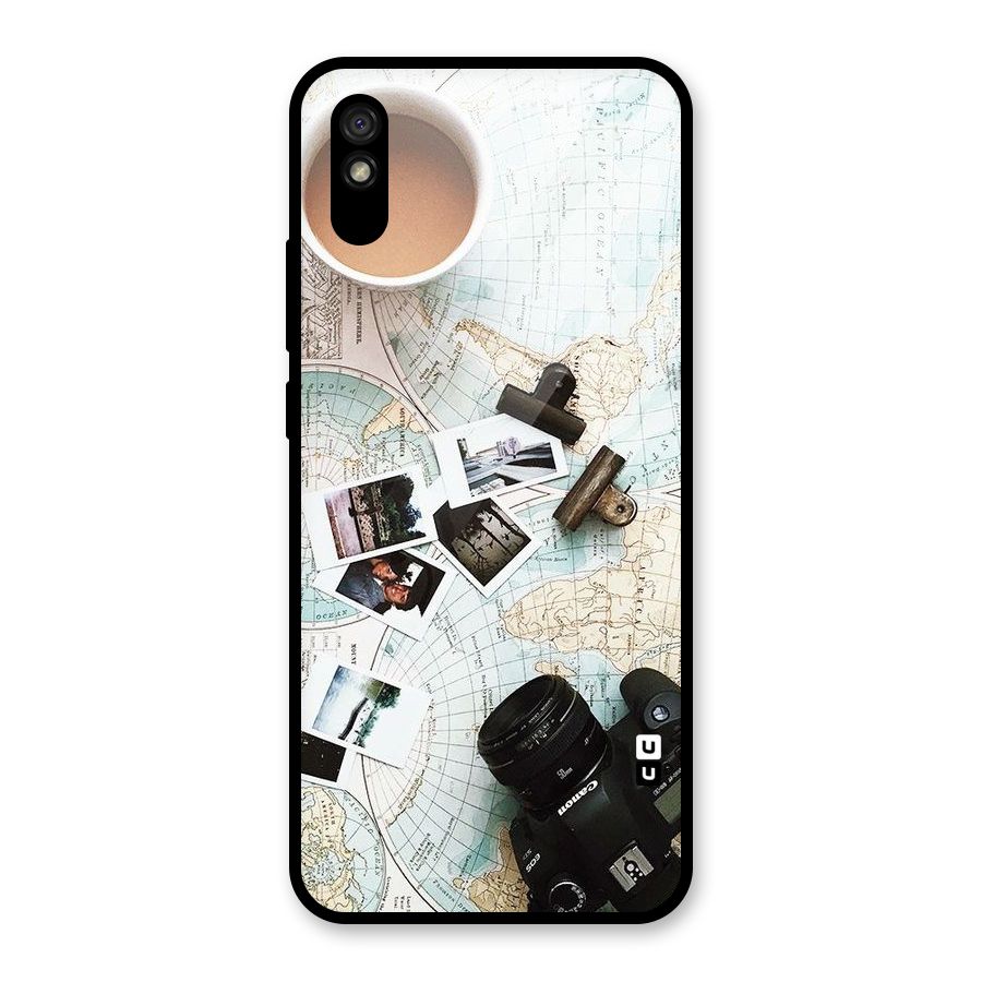 Post Stamps Travel Glass Back Case for Redmi 9A