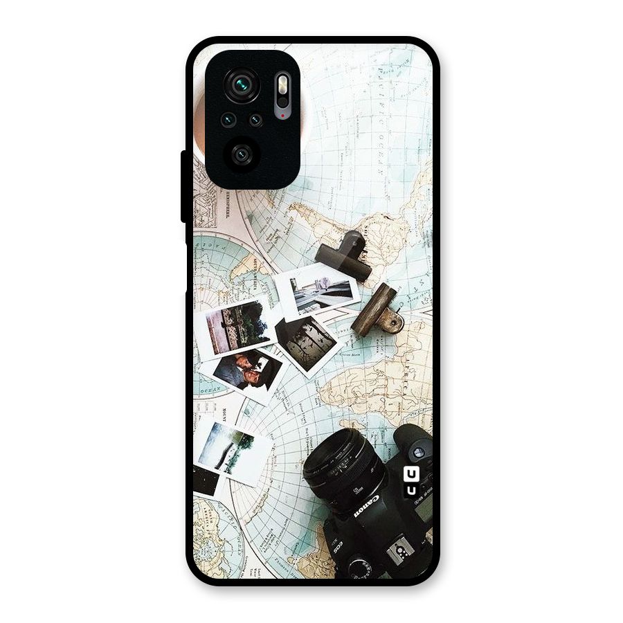 Post Stamps Travel Glass Back Case for Redmi Note 10S