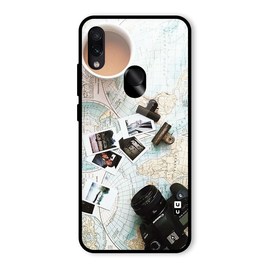 Post Stamps Travel Glass Back Case for Redmi Note 7S