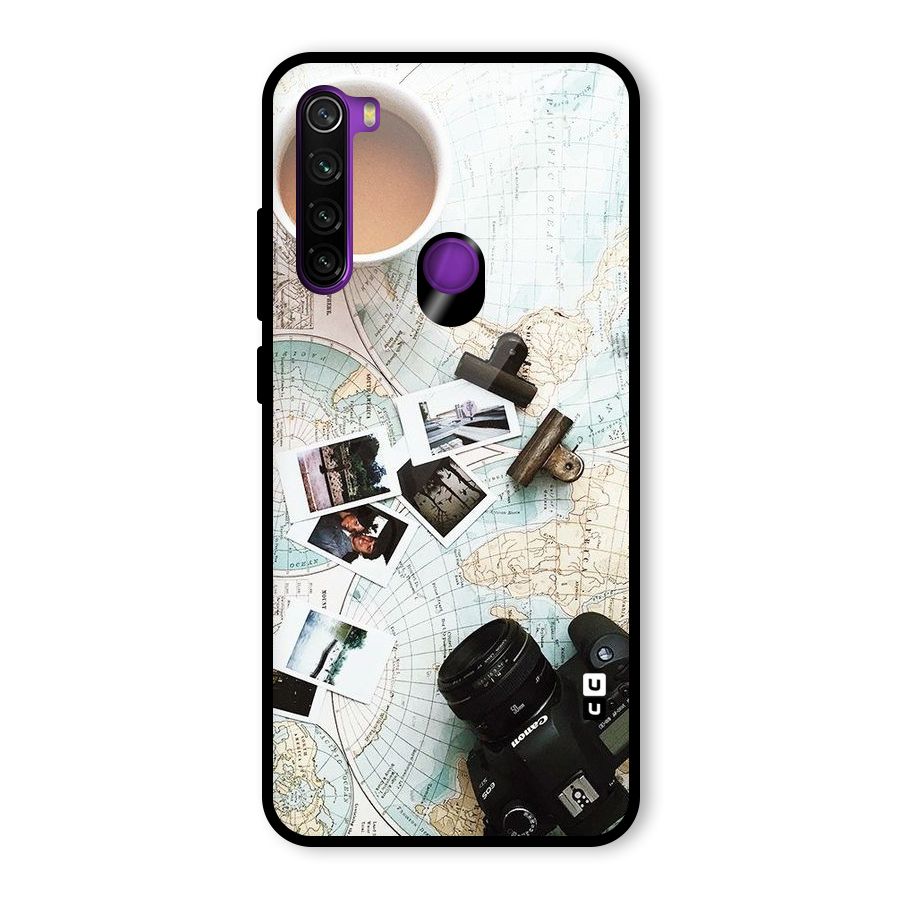 Post Stamps Travel Glass Back Case for Redmi Note 8