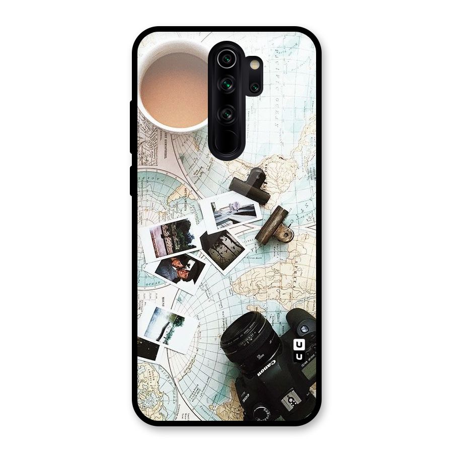 Post Stamps Travel Glass Back Case for Redmi Note 8 Pro