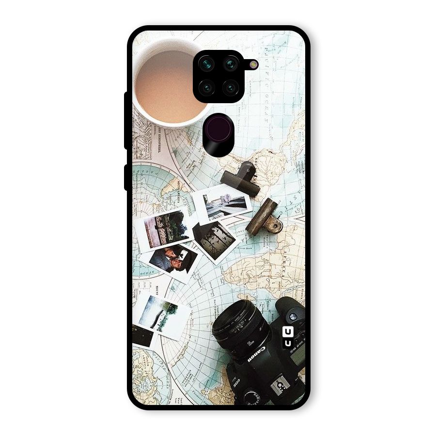 Post Stamps Travel Glass Back Case for Redmi Note 9