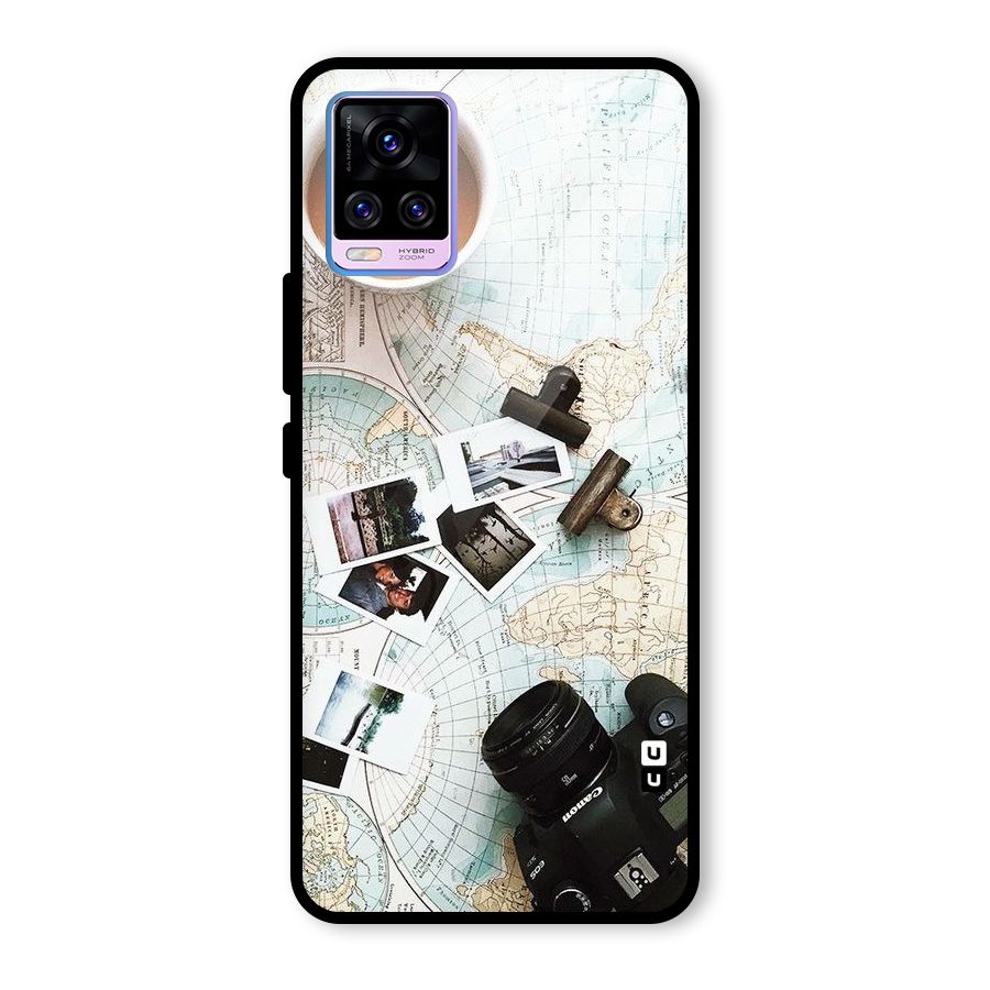 Post Stamps Travel Glass Back Case for Vivo V20 Pro