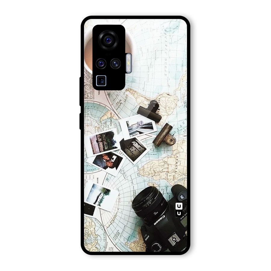 Post Stamps Travel Glass Back Case for Vivo X50 Pro