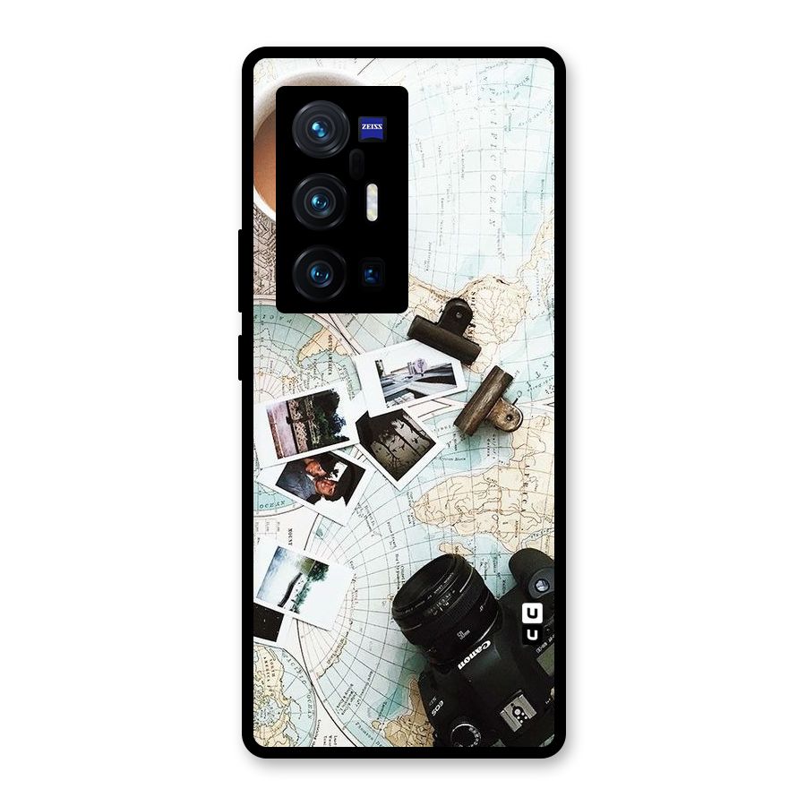 Post Stamps Travel Glass Back Case for Vivo X70 Pro Plus