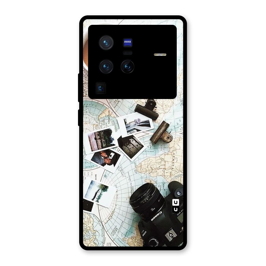Post Stamps Travel Glass Back Case for Vivo X80 Pro