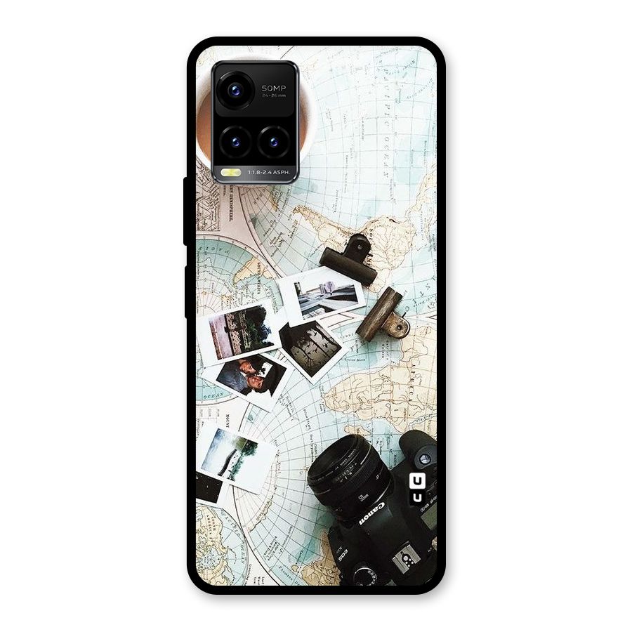 Post Stamps Travel Glass Back Case for Vivo Y21T