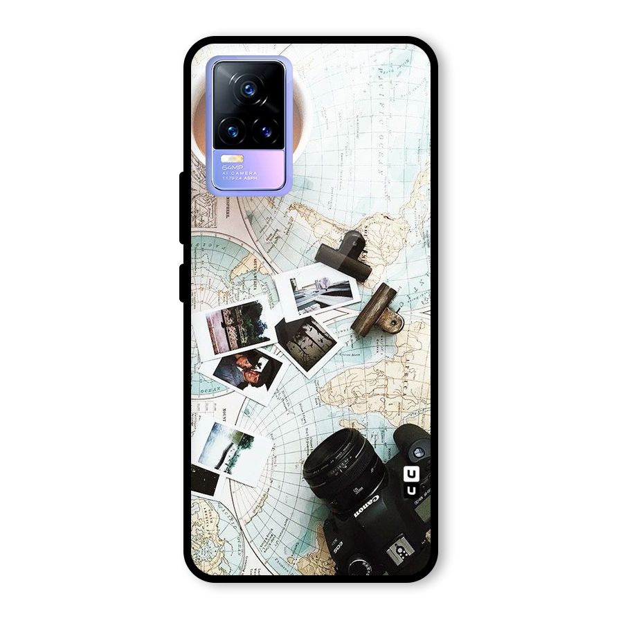 Post Stamps Travel Glass Back Case for Vivo Y73