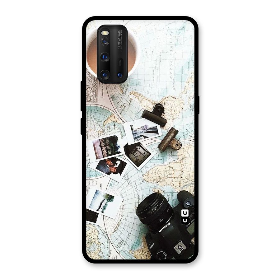 Post Stamps Travel Glass Back Case for Vivo iQOO 3