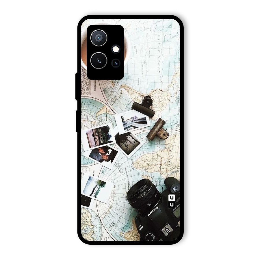 Post Stamps Travel Glass Back Case for Vivo iQOO Z6