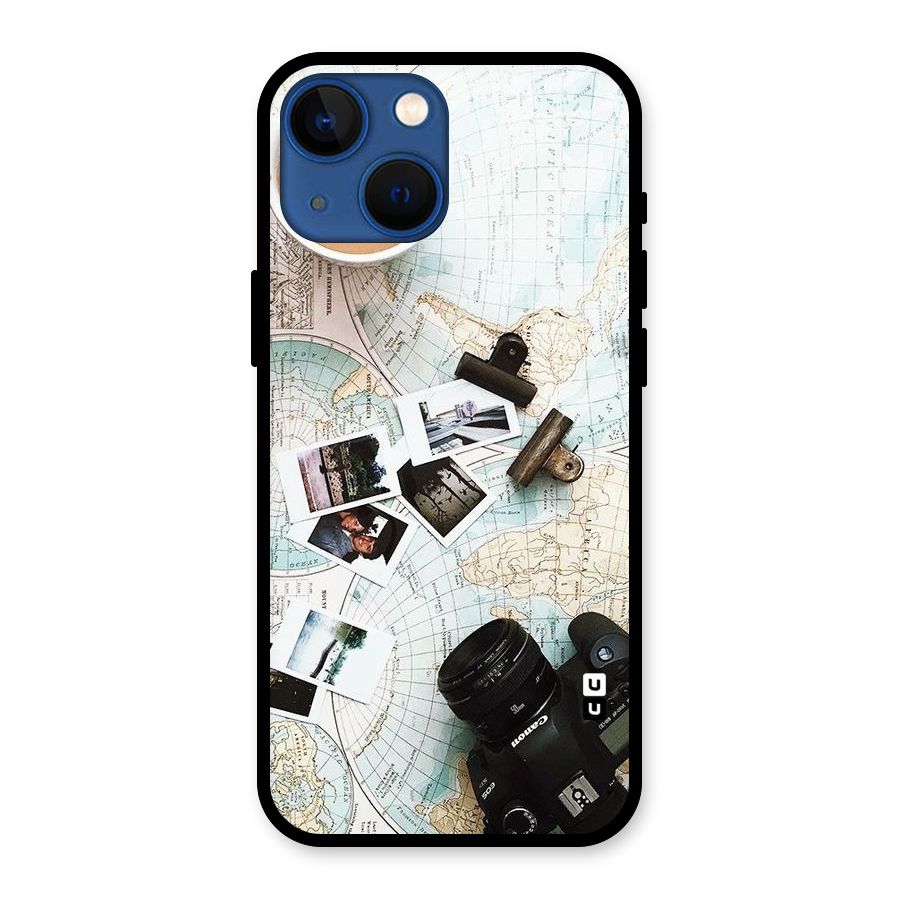Post Stamps Travel Glass Back Case for iPhone 13 Mini