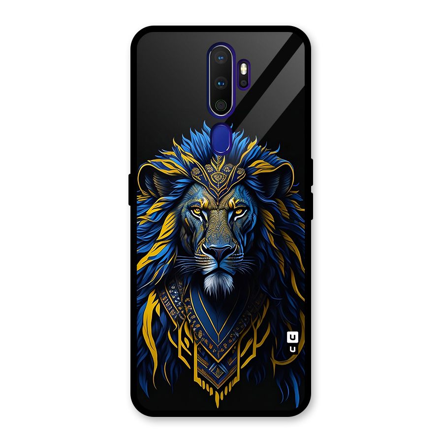 Premium Lion Abstract Portrait Art Glass Back Case for Oppo A9 (2020)