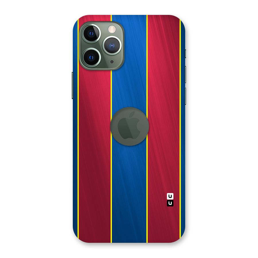 Premium Vertical Stripes Back Case for iPhone 11 Pro Logo  Cut