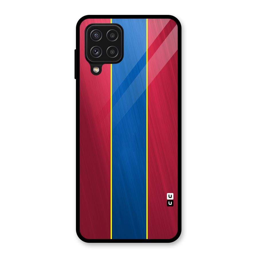 Premium Vertical Stripes Glass Back Case for Galaxy A22 4G