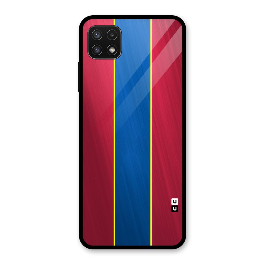 Premium Vertical Stripes Glass Back Case for Galaxy A22 5G