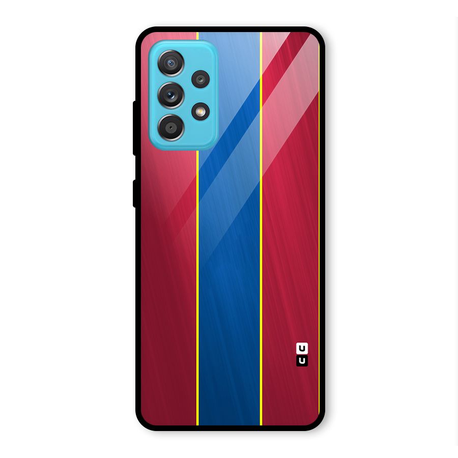 Premium Vertical Stripes Glass Back Case for Galaxy A52