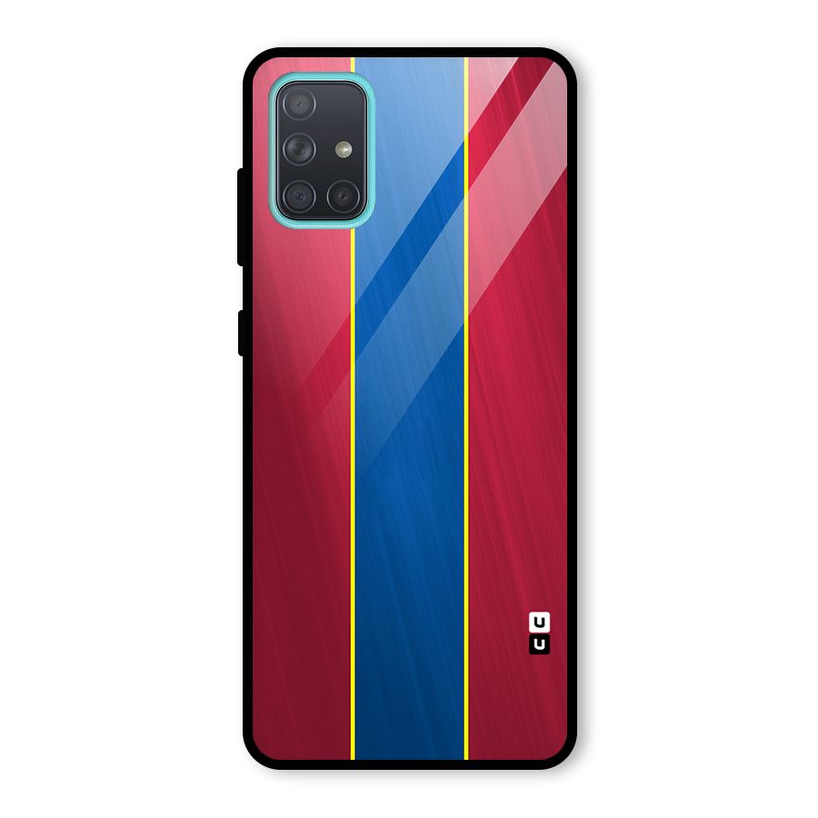 Premium Vertical Stripes Glass Back Case for Galaxy A71