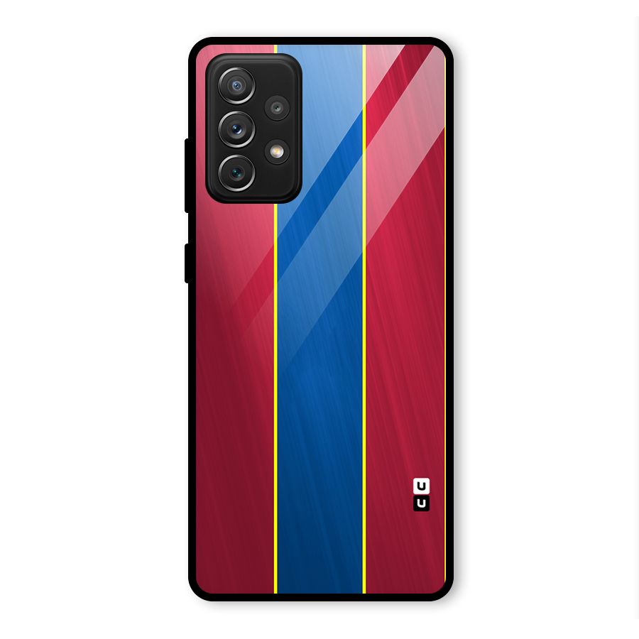 Premium Vertical Stripes Glass Back Case for Galaxy A72