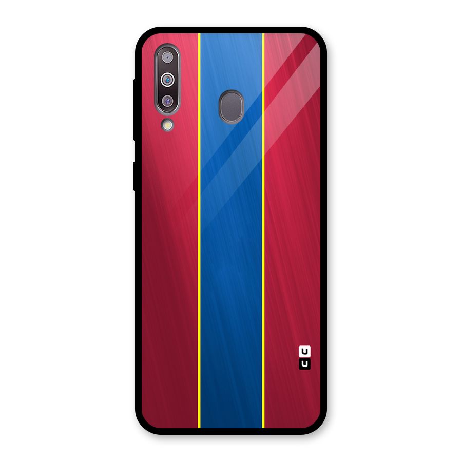 Premium Vertical Stripes Glass Back Case for Galaxy M30