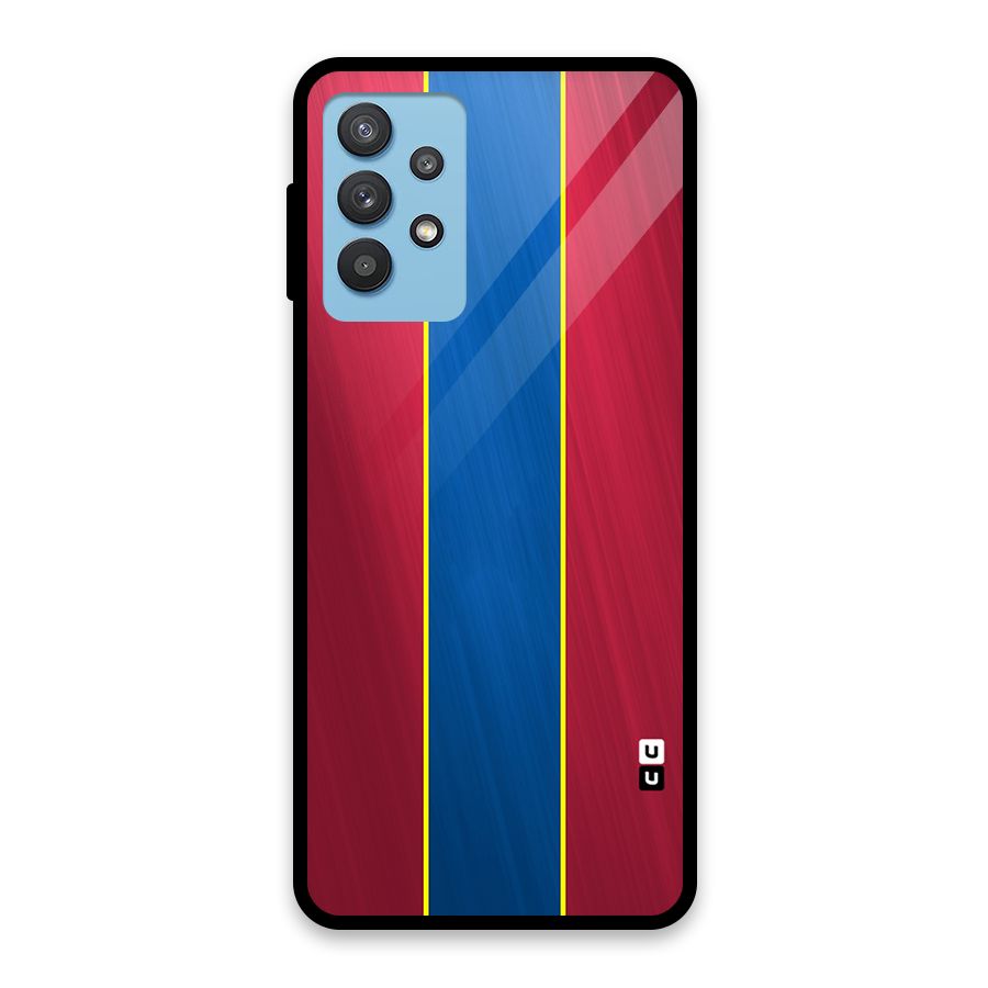 Premium Vertical Stripes Glass Back Case for Galaxy M32 5G