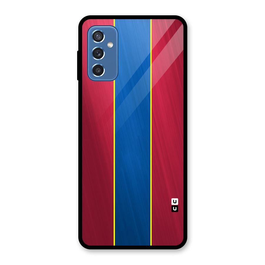 Premium Vertical Stripes Glass Back Case for Galaxy M52 5G