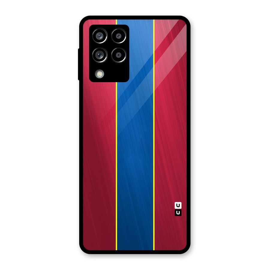 Premium Vertical Stripes Glass Back Case for Galaxy M53 5G